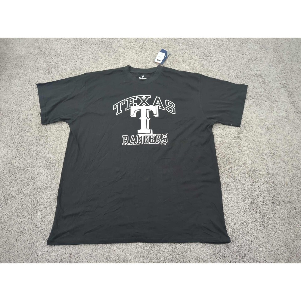 Texas Rangers T Shirt Mens 4XL MLB Baseball‎ Fanatics 100% Cotton Black #1